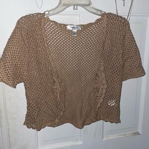 Tan Crochet Dress Barn light Sweater